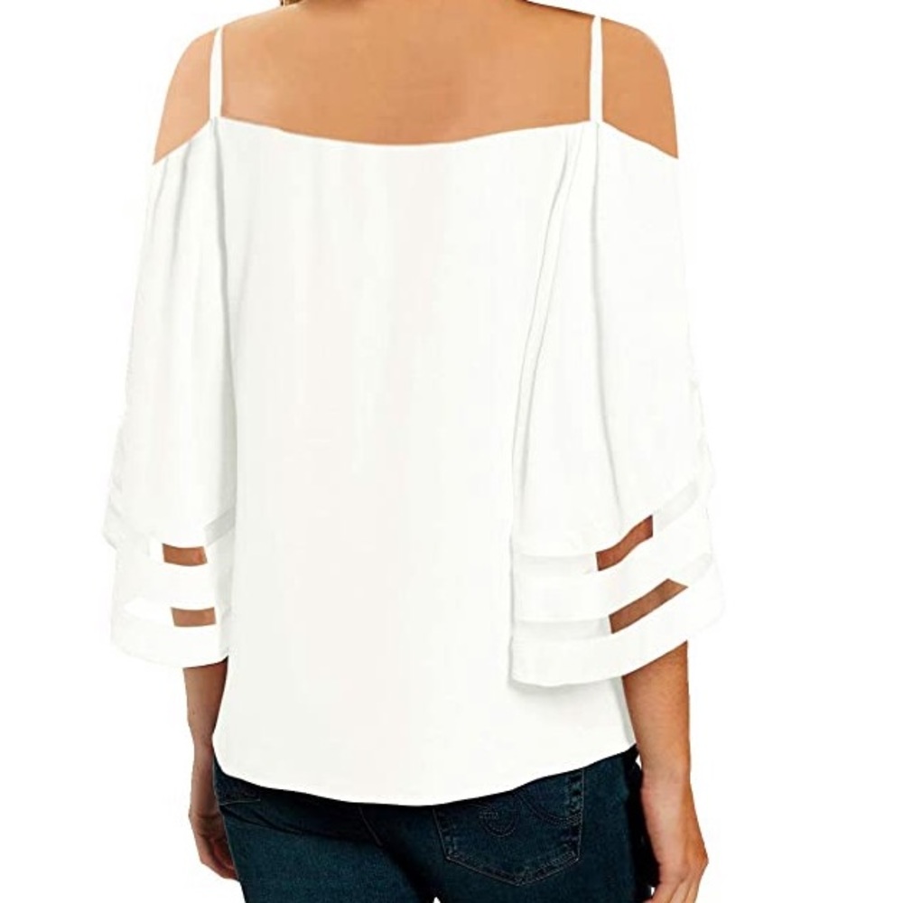Beautiful woman sexy cold shoulder blouse - Picture 2 of 5